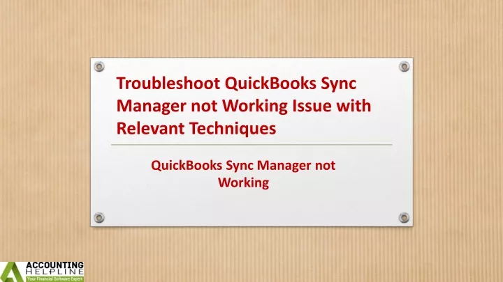 troubleshoot quickbooks sync manager not working issue with relevant techniques