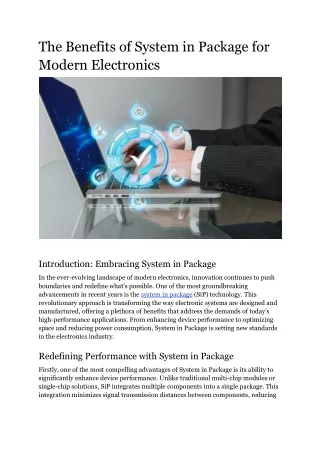 the benefits of system in package for modern