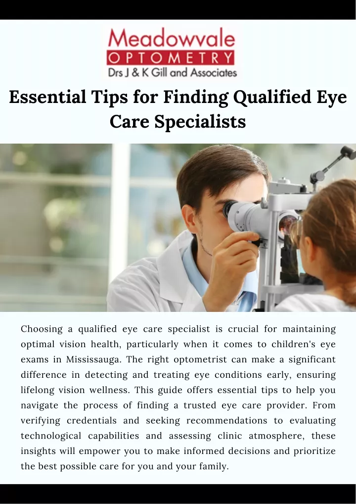 essential tips for finding qualified eye care