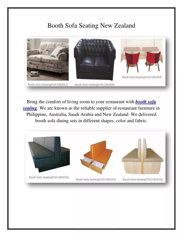 booth sofa seating new zealand