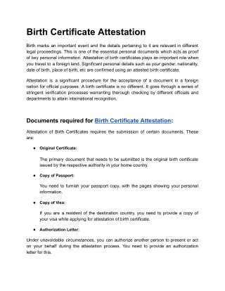 Birth Certificate Attestation- Services - Copy