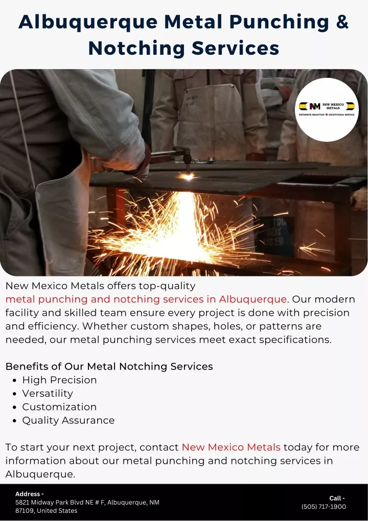 albuquerque metal punching notching services