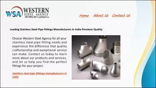 Leading Stainless Steel Pipe Fittings Manufacturers in India Premium Quality