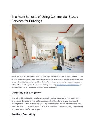 the main benefits of using commercial stucco