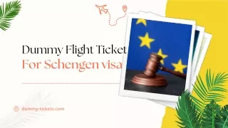 Dummy Flight Ticket  for Schengen visa