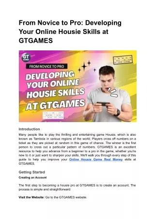 From Novice to Pro_ Developing Your Online Housie Skills at GTGAMES
