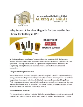 Why Supercut Rotabor Magnetic Cutters are the Best Choice for Cutting in UAE