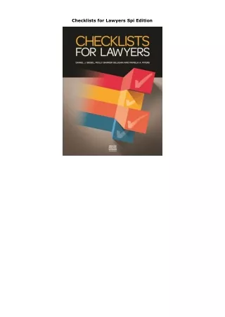 PDF Download Checklists for Lawyers Spi Edition