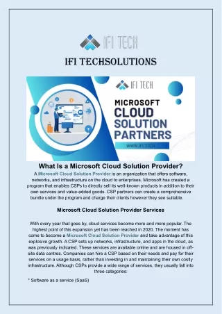 Microsoft Cloud solutions partner