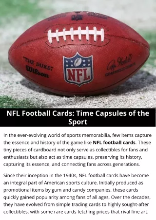 NFL Football Cards Time Capsules of the Sport