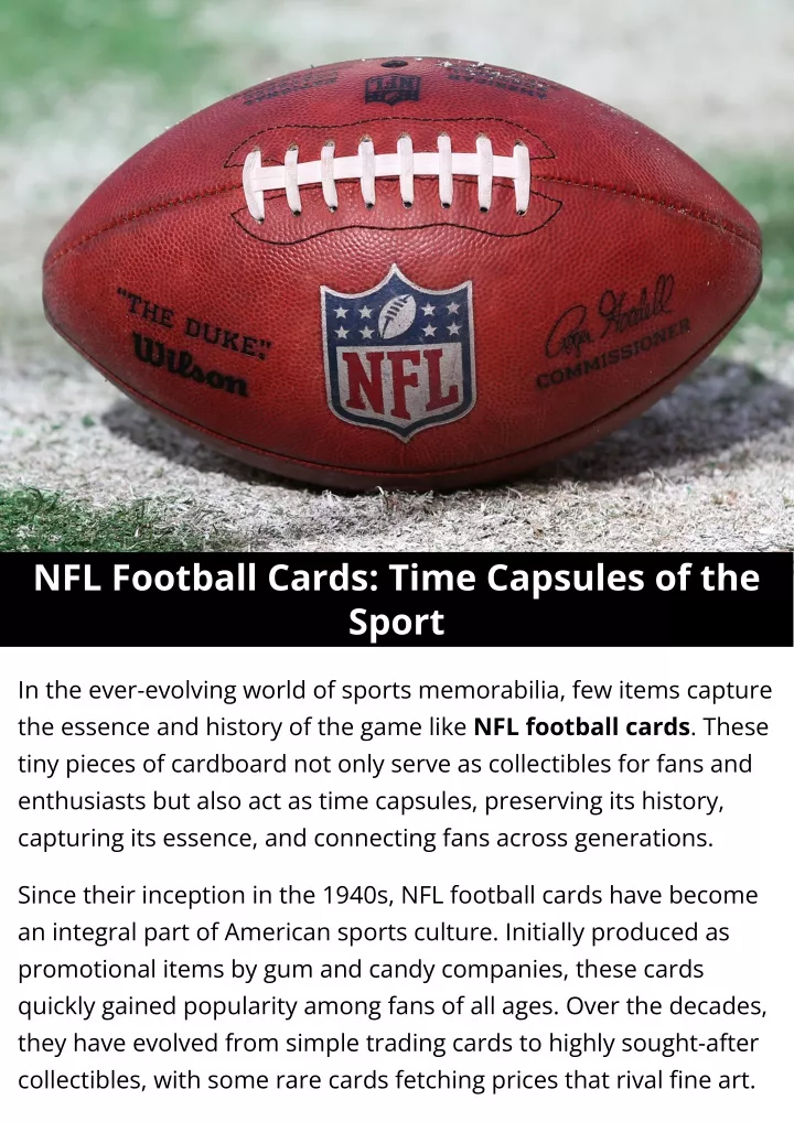nfl football cards time capsules of the sport