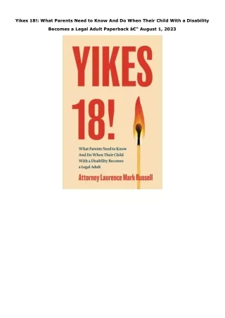 Ebook (download) Yikes 18!: What Parents Need to Know And Do When Their Child Wi