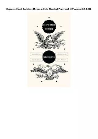 PDF Download Supreme Court Decisions (Penguin Civic Classics) Paperback â€“ Augu