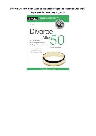 Download PDF Divorce After 50: Your Guide to the Unique Legal and Financial Chal