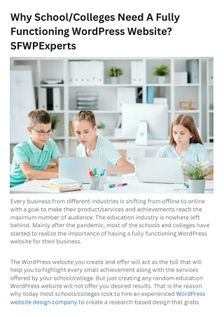 why school colleges need a fully functioning