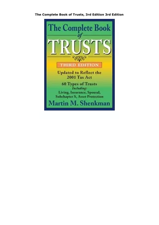 PDF The Complete Book of Trusts, 3rd Edition 3rd Edition