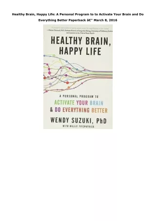Kindle (online PDF) Healthy Brain, Happy Life: A Personal Program to to Activate