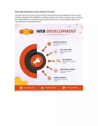 master web development courses tailored to your
