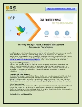 React JS Web Development Services – Web Panel Solutions