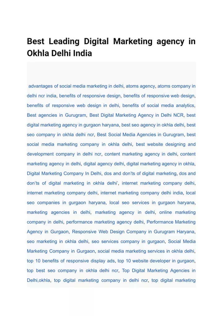 best leading digital marketing agency in okhla