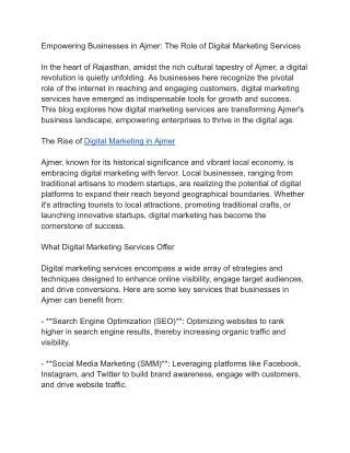 Digital markeing services in ajmer