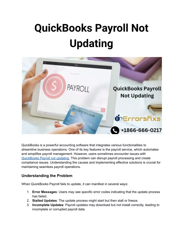 quickbooks payroll not updating