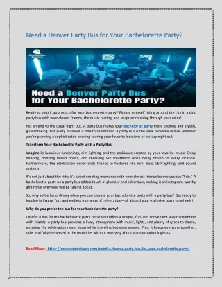 need a denver party bus for your bachelorette