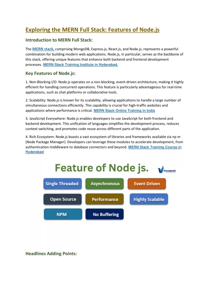 exploring the mern full stack features of node js