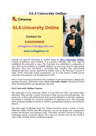 GLA University Online