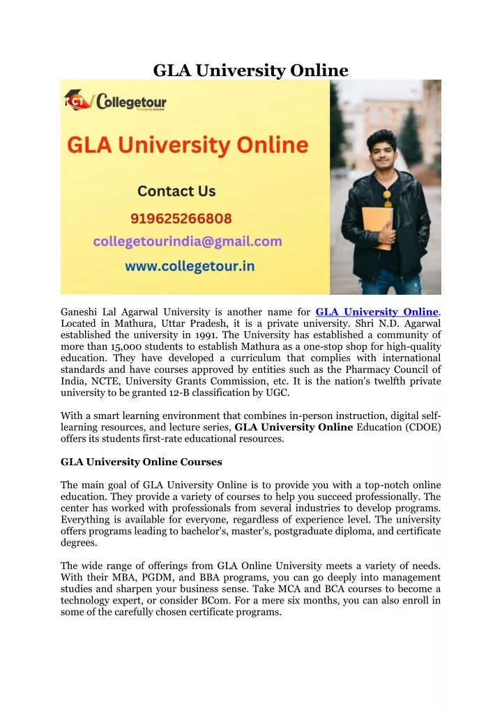 gla university online