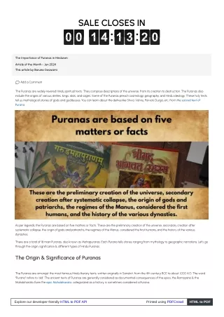The Importance of Puranas in Hinduism