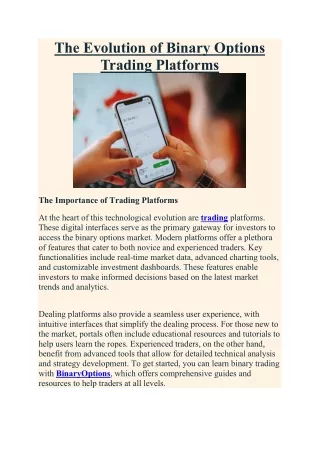 The Evolution of Binary Options Trading