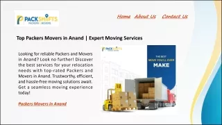 Top Packers Movers in Anand | Expert Moving Services