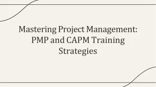 Mastering Project Management PMP and CAPM Training Strategies