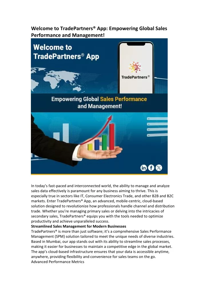 welcome to tradepartners app empowering global