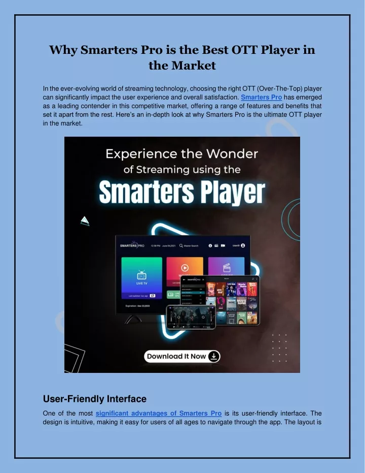 why smarters pro is the best ott player