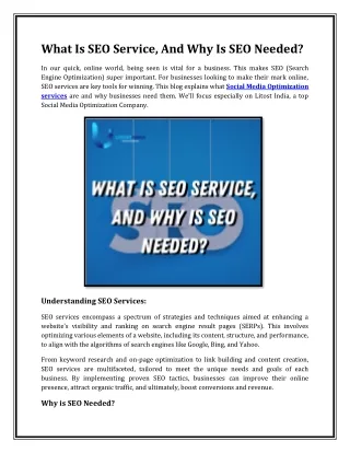 What Is SEO Service, And Why Is SEO Needed?