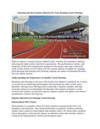 Choosing the Best Surface Material for Your Running Track Flooring