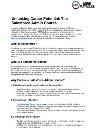 salesforce admin course