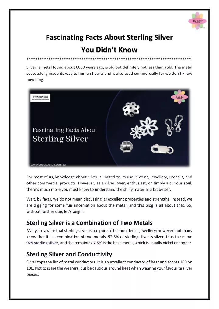 PPT - Fascinating Facts About Sterling Silver You Didn’t Know ...