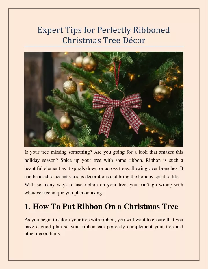 expert tips for perfectly ribboned christmas tree