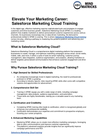 salesforce marketing cloud training