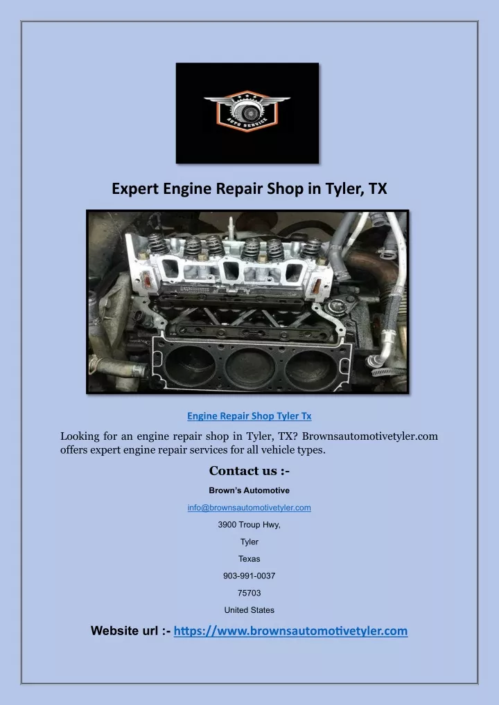 expert engine repair shop in tyler tx