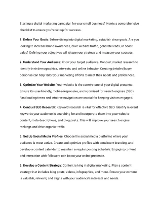 The Complete Digital Marketing Checklist Every SMB Needs Before Launch