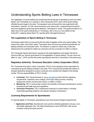 Understanding Sports Betting Laws in Tennessee