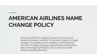 AMERICAN AIRLINES NAME CHANGE POLICY