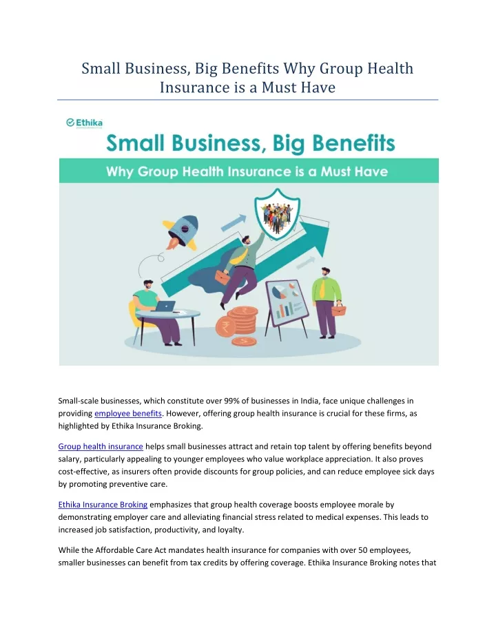 small business big benefits why group health