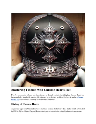 Mastering Fashion with Chrome Hearts Hat