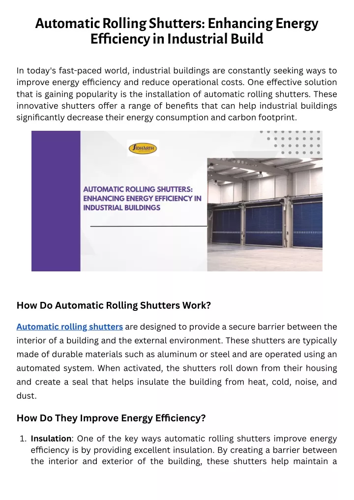 automatic rolling shutters enhancing energy