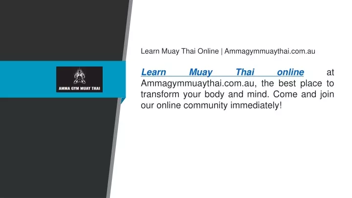 learn muay thai online ammagymmuaythai